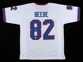 Don Beebe Signed Bills White Jersey (Beckett COA) Buffalo Receiver (19891994)