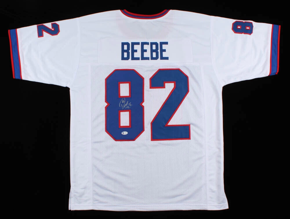 Don Beebe Signed Bills White Jersey (Beckett COA) Buffalo Receiver (19891994)