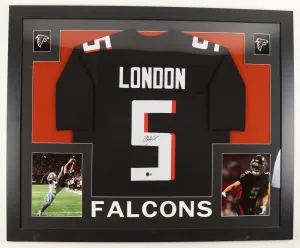 Drake London Signed Atlanta Falcons 35x43 Framed Jersey (Beckett) 2022 Top Pick