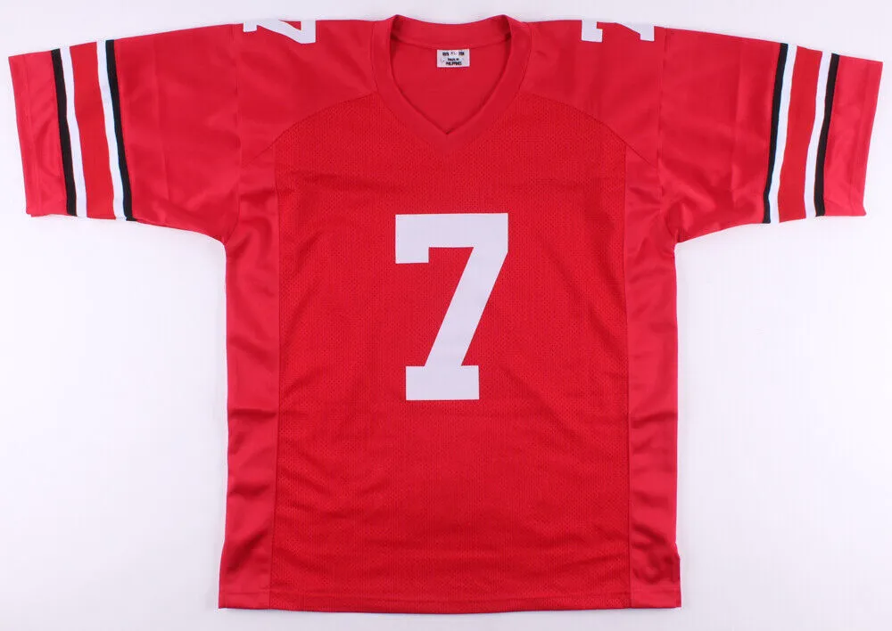 Dwayne Haskins Signed Ohio State Buckeyes Career Stat Jersey (JSA COA) Died 2022