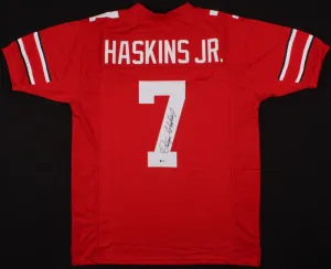 Dwayne Haskins Signed Ohio State Buckeyes Red Jersey (Beckett) Killed April 2022