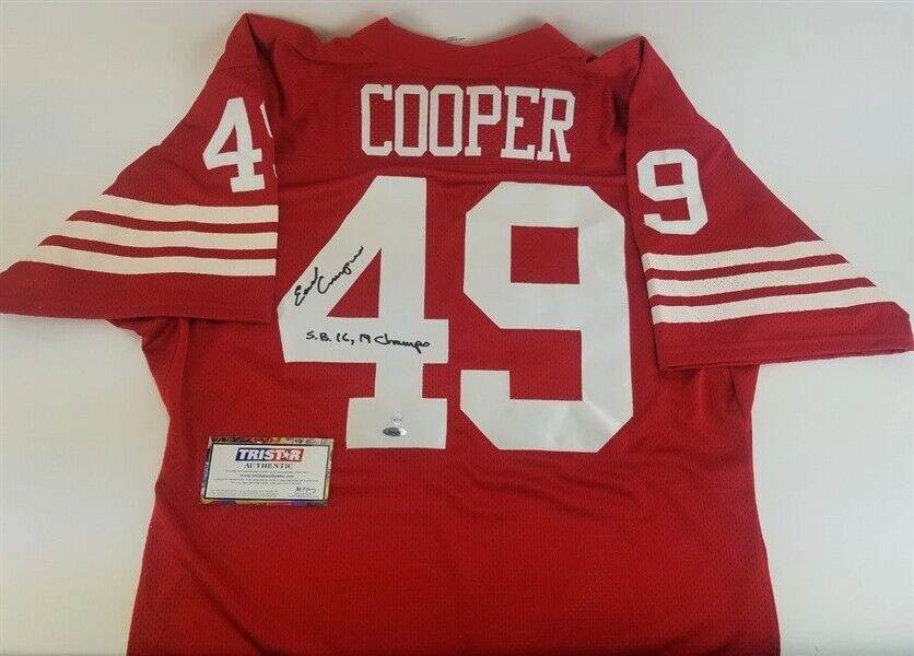 Earl Cooper "SB 16, 19 Champs" Signed San Francisco 49ers Jersey (Tristar Holo)