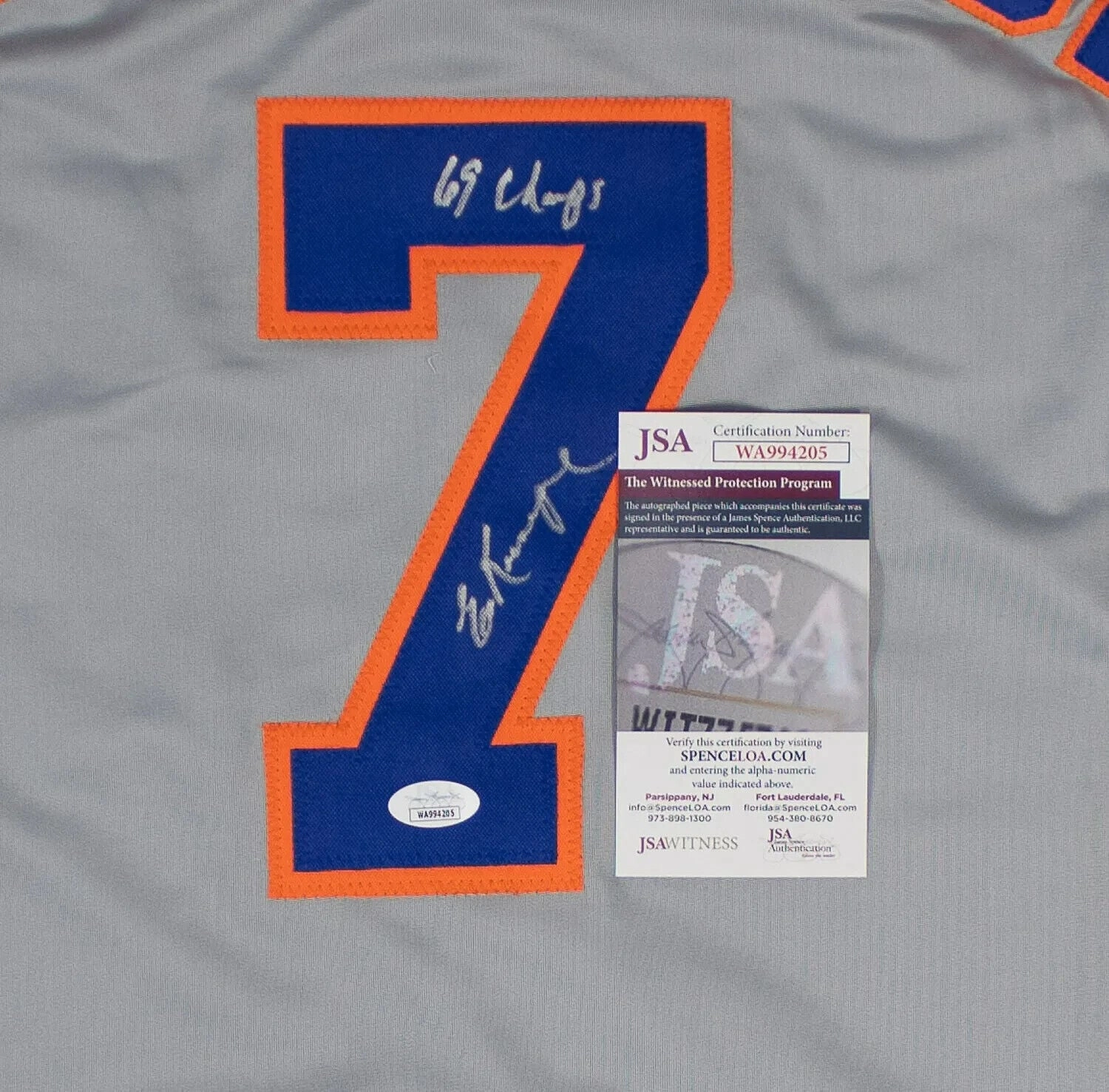 Ed Kranepool Signed New York Jersey "69 Champs" (JSA COA) 1969 Miracle Mets
