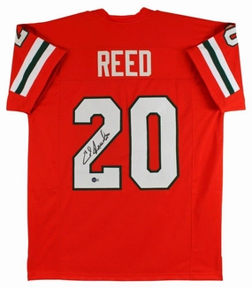 Ed Reed Signed Miami Hurricane Jersey (Beckett) Baltimore Ravens 9xPro Bowl D.B.