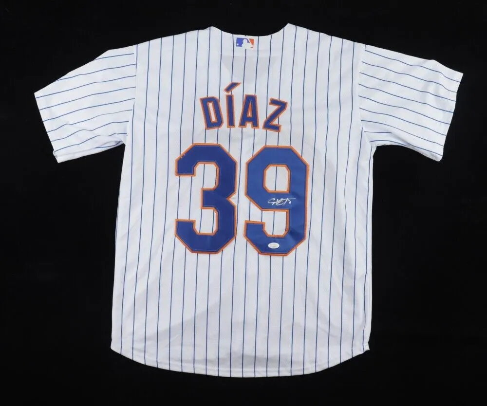 Edwin Diaz Signed New York Mets Style Jersey (JSA COA) 2xReliever o/t Year.