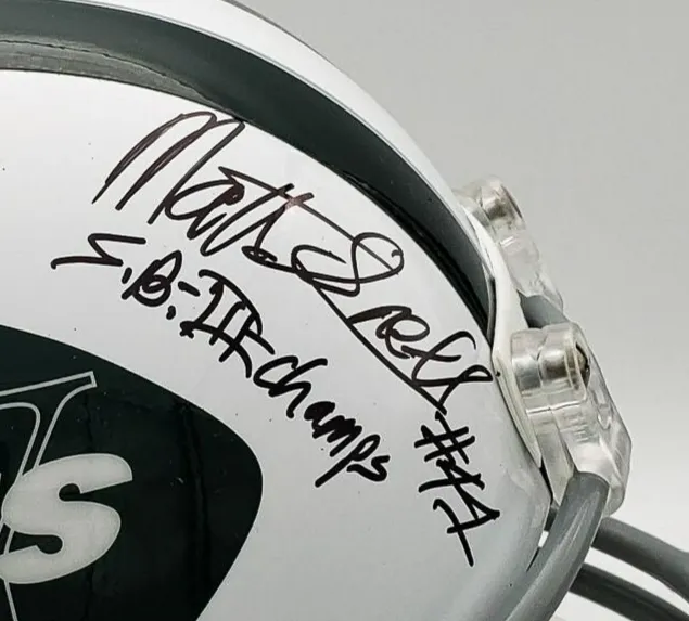 Emerson Boozer & Matt Snell Signed Full Size New York Jets Helmet (JSA COA)