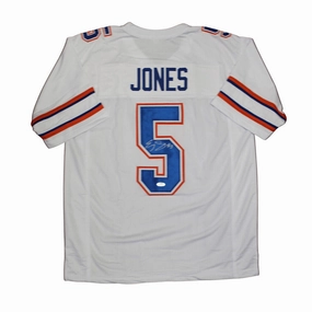 Emory Jones Signed Gators White Jersey (JSA COA) 2021 Florida #1 Quarterback