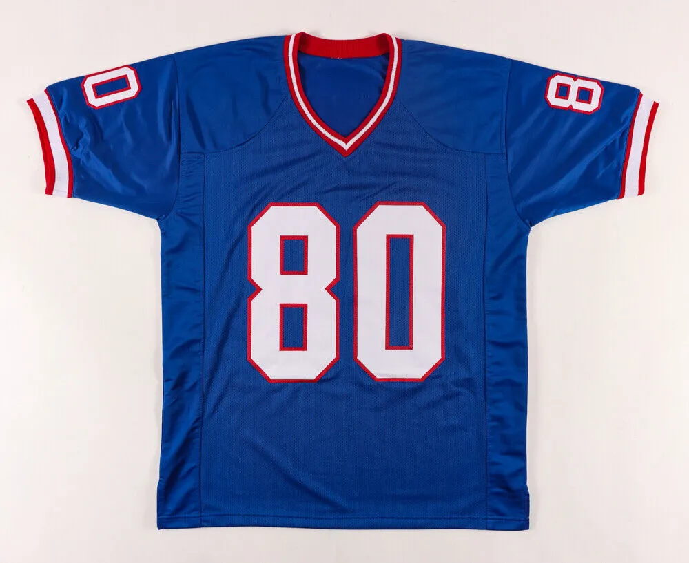 Eric Moulds Signed Bills Jersey (Beckett) Buffalo's All Pro Receiver (19962005)