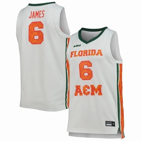 F.A&M Rattlers #6 LeBron James Replica Basketball Jersey White Stitched American College Jerseys