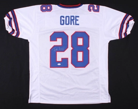 Frank Gore Signed Buffalo Bills White Jersey (JSA COA) 5Pro Bowl Running Back