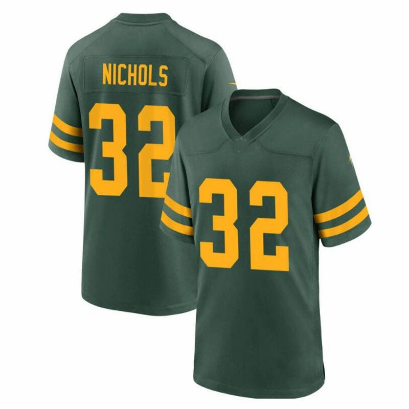 GB.Packers #32 Lew Nichols Alternate Jersey - Green Stitched American Football Jerseys