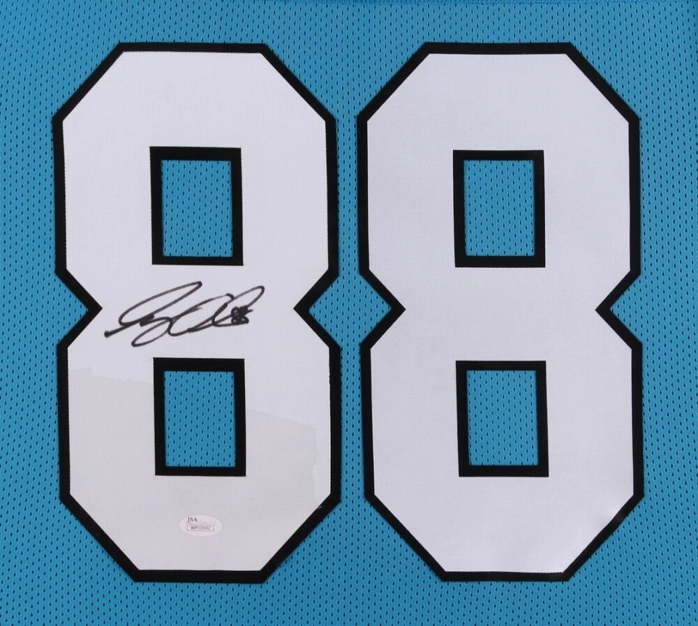 Greg Olsen Signed Carolina Panthers 35" x 43" Custom Framed Jersey (JSA COA)