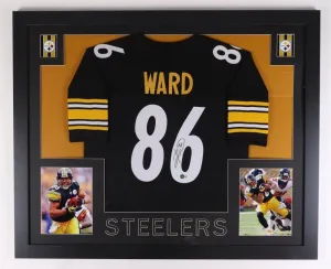 Hines Ward Signed Pittsburgh Steelers 31"x 36" Custom Framed Jersey (Beckett)