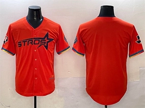 Houston Astros Blank Orange 2025 City Connect With Texas Patch Limited Stitched Baseball Jersey