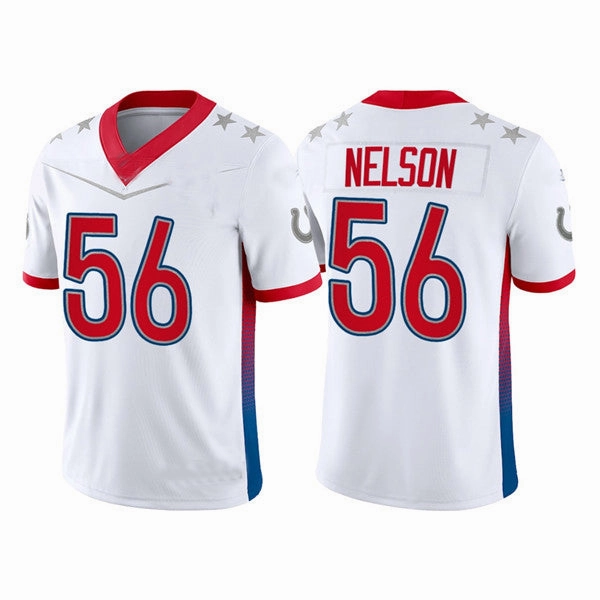 IN.Colts #56 Quenton Nelson 2022 White Pro Bowl Stitched Jersey American Football Jerseys