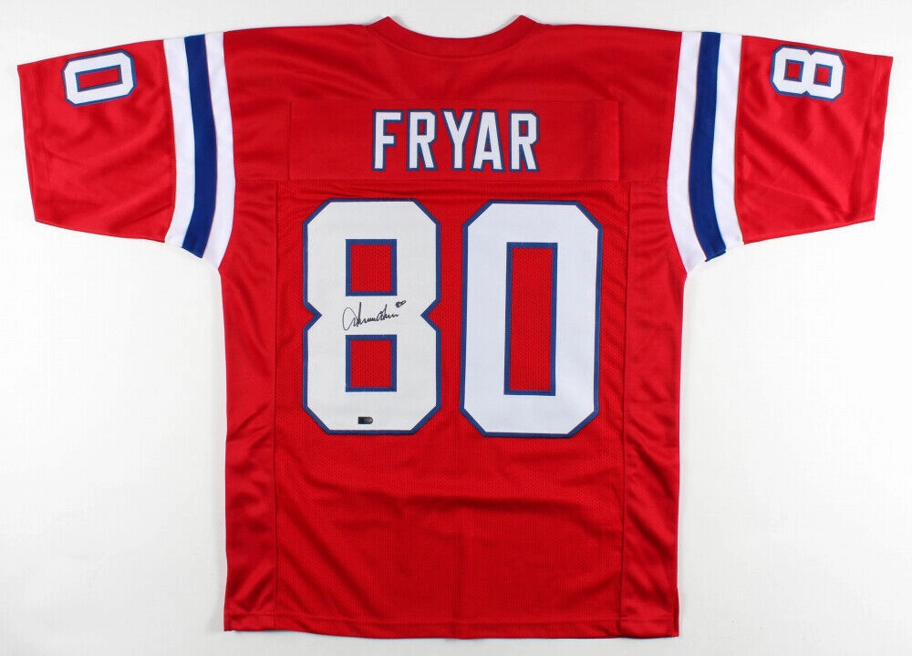 Irving Fryar Signed Patriots Jersey (AIV COA) Super Bowl XX Wide Receiver