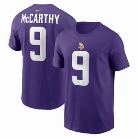 J.J. McCarthy NFL Minnesota Vikings Nike Name & Number T-Shirt - Purple
