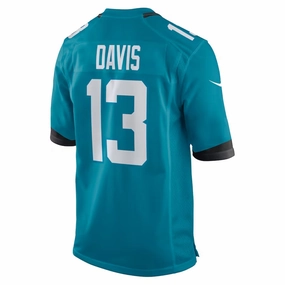 J.Jaguars #13 Gabe Davis Teal Team Game Stitched American Football Jerseys