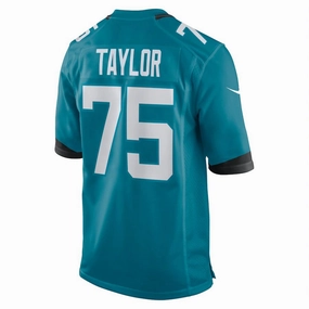 J.Jaguars #75 Jawaan Taylor Teal Game Jersey Stitched American Football Jerseys
