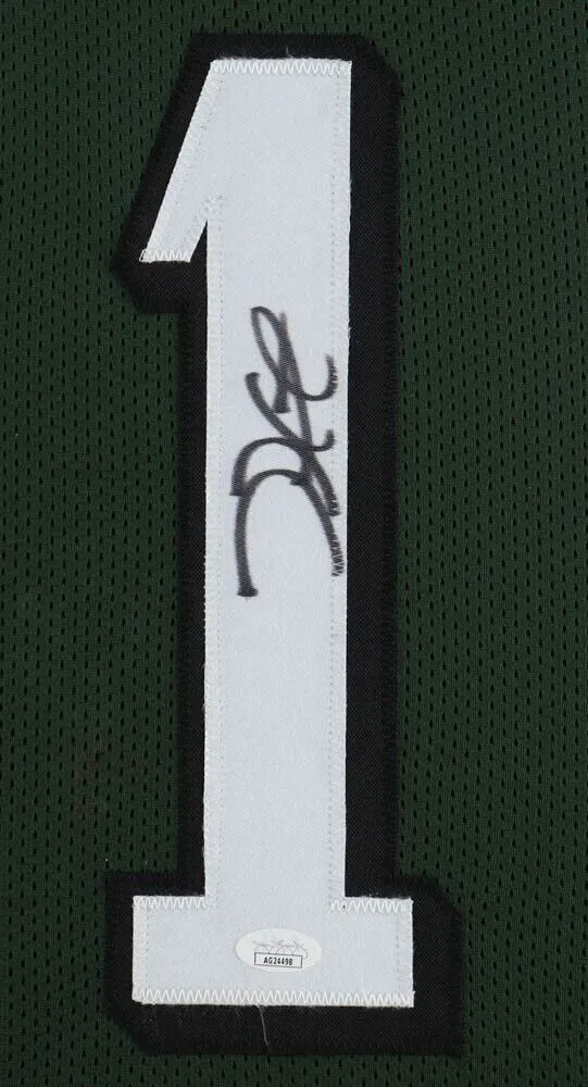 Jalen Hurts Signed Philadelphia Eagles 35 x 43 Framed Jersey (JSA Hologram) Q.B