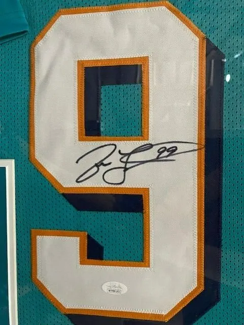 Jason Taylor Signed Miami Dolphins 35"x43" Framed Jersey (JSA COA) All Pro D.E.