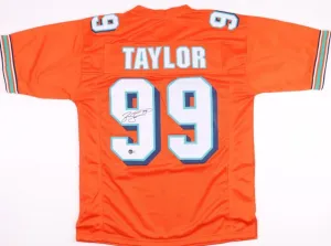 Jason Taylor Signed Miami Dolphins Jersey (Beckett) 6Pro Bowl Defensive End