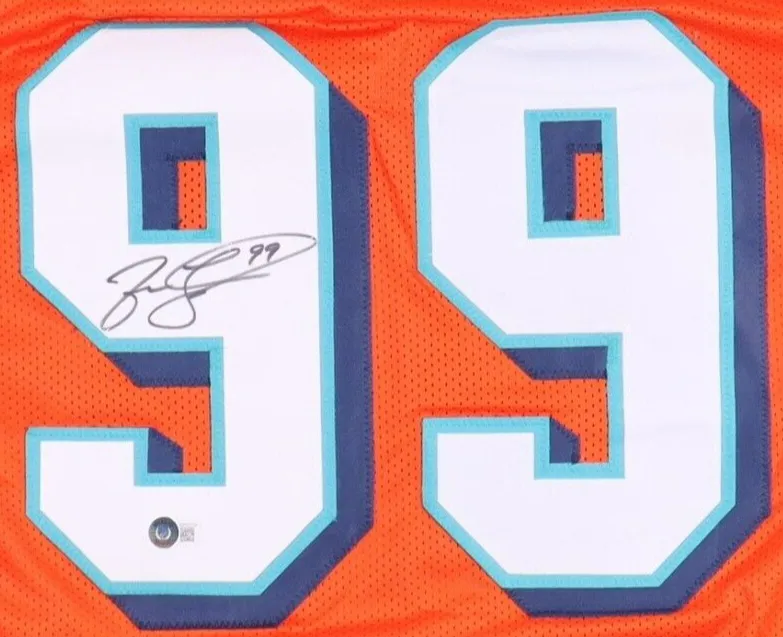Jason Taylor Signed Miami Dolphins Jersey (Beckett) 6Pro Bowl Defensive End