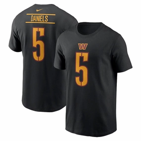 Jayden Daniels NFL Washington Commanders Nike 2024 NFL Draft Player Name & Number T-Shirt - Black
