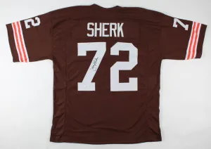Jerry Sherk Signed Cleveland Browns Jersey (JSA Holo) 4Pro Bowl Defensve Tackle