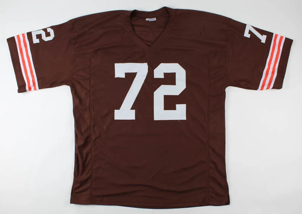 Jerry Sherk Signed Cleveland Browns Jersey (JSA Holo) 4Pro Bowl Defensve Tackle
