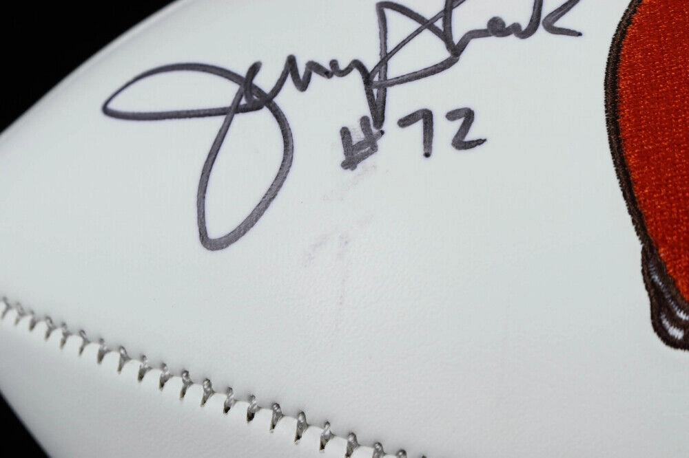 Jerry Sherk Signed Cleveland Browns Logo Football Inscribed DPOY 1976 (JSA COA)