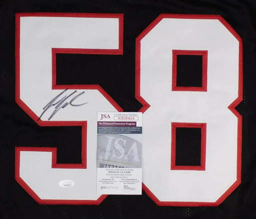 Jessie Tuggle Signed Atlanta Falcons Home Jersey (JSA COA) 5Pro Bowl Linebacker