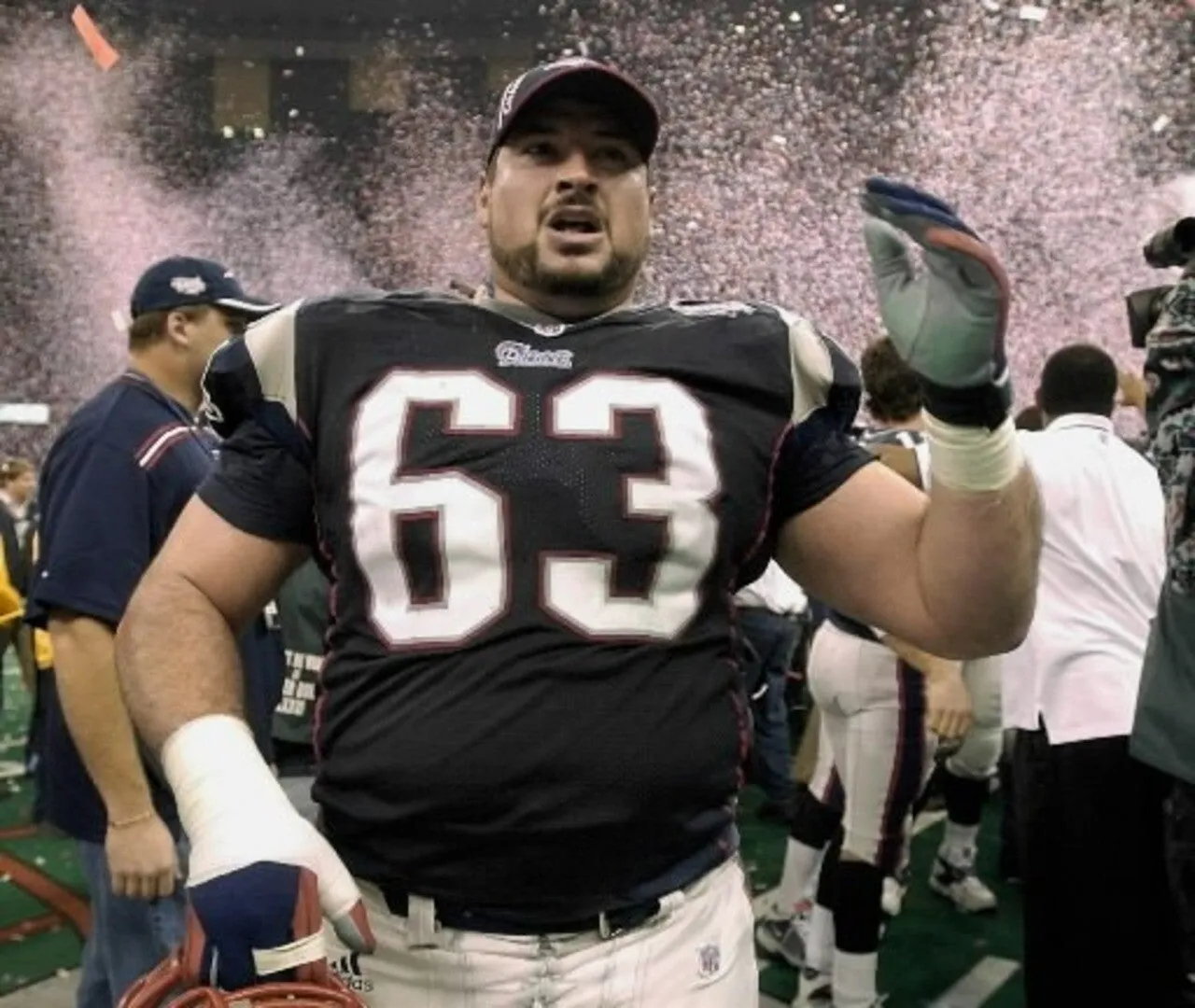 Joe Andruzzi Signed Patriots Jersey "Boston Strong" & "3xSB Champs" (JSA COA)
