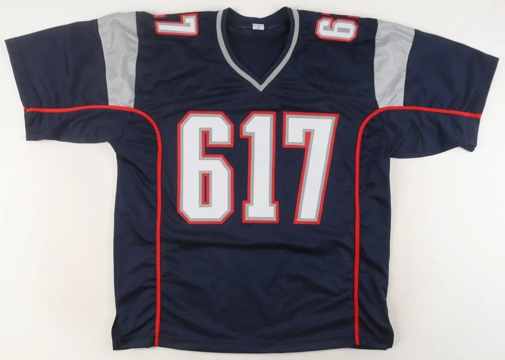 Joe Andruzzi Signed Patriots Jersey "Boston Strong" & "3xSB Champs" (JSA COA)