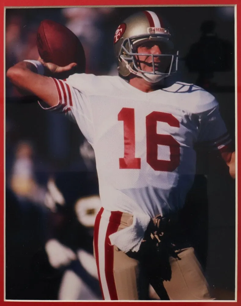 Joe Montana Signed San Francisco 49ers 35x43 Framed Jersey /JSA/ 8xPro Bowl QB