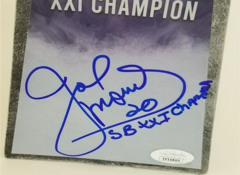 Joe Morris "SB XXI Champs" Signed 15 Inch Replica Lombardi Trophy (JSA) Giants