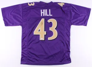 Justice Hill Signed Baltimore Ravens Purple Jersey (JSA COA) 2019 Draft Pick R.B