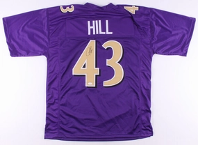 Justice Hill Signed Baltimore Ravens Purple Jersey (JSA COA) 2019 Draft Pick R.B