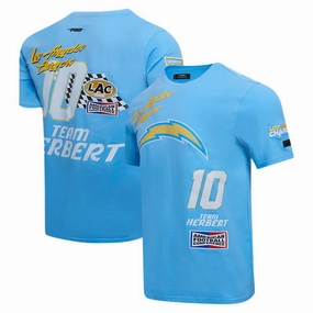 Justin Herbert Los Angeles Chargers NFL Pro Standard Fast Lane Name & Number Player T-Shirt - Powder Blue