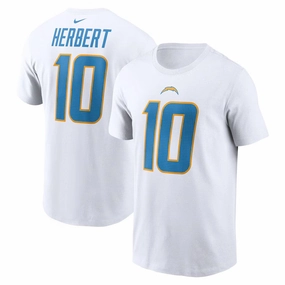 Justin Herbert NFL Los Angeles Chargers Nike Player Name & Number T-Shirt - White