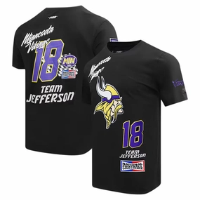 Justin Jefferson NFL Minnesota Vikings Pro Standard Fast Lane Name & Number Player T-Shirt - Black