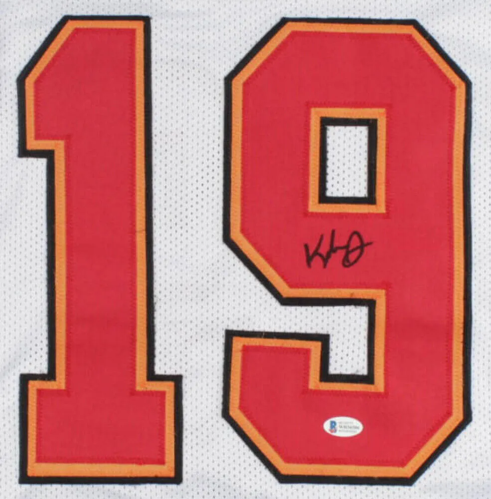 Keyshawn Johnson Signed Tampa Bay Buccaneers Jersey (Beckett COA) 3Pro Bowl WR