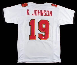 Keyshawn Johnson Signed Tampa Bay Buccaneers Jersey (Beckett COA) 3Pro Bowl WR