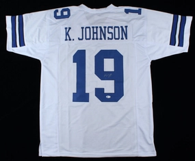 Keyshawn Johnson Signed Dallas Cowboys Jersey (Beckett COA) 3Pro Bowl W.R.