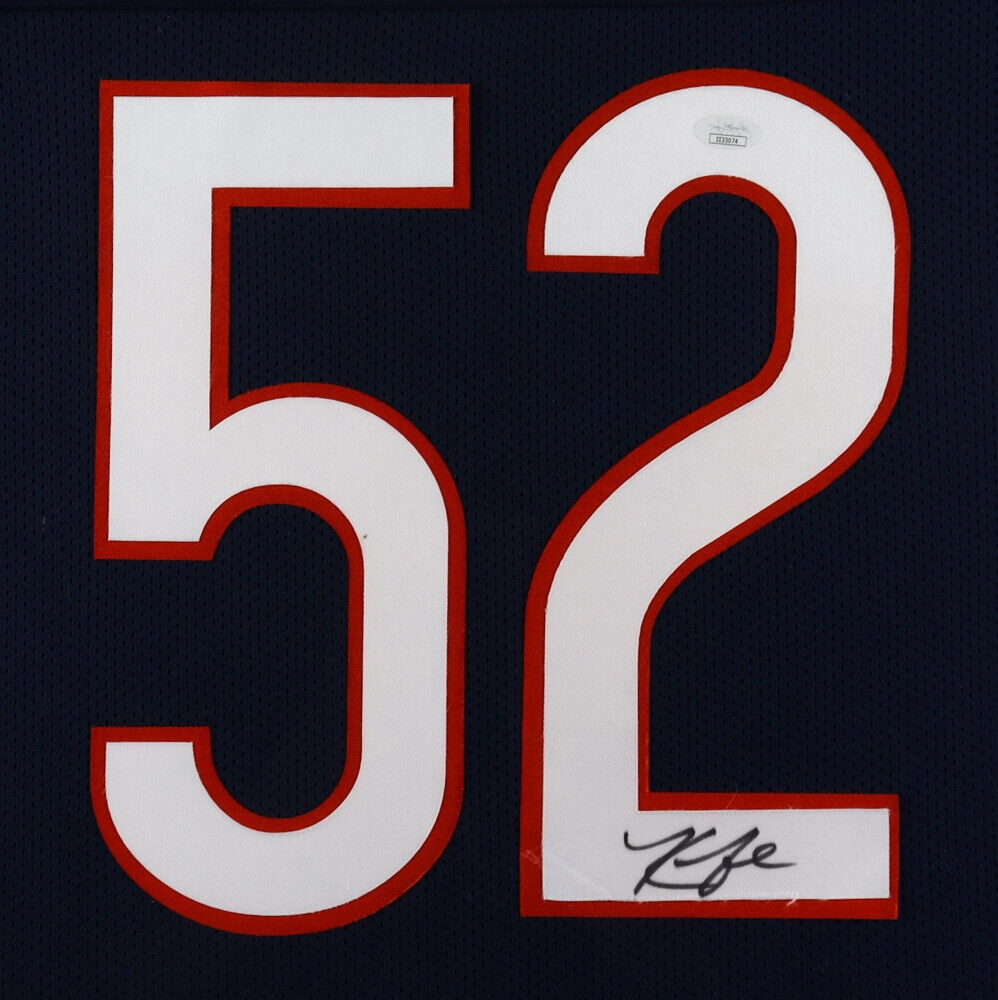 Khalil Mack Signed Chicago Bears 35x43 Framed Jersey (JSA Holo) 6xPro Bowl L.B.