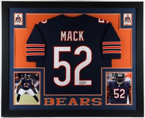 Khalil Mack Signed Chicago Bears 35x43 Framed Jersey (JSA Holo) 6xPro Bowl L.B.