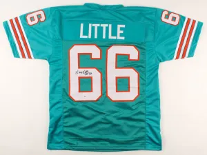 Larry Little Signed Dolphins Teal Jersey (Beckett COA) 1972 Miami 17-0 Unbeaten