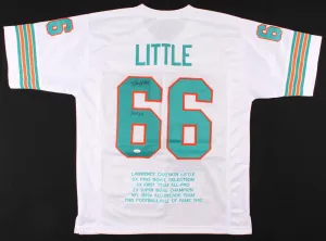 Larry Little Signed Miami Dolphins Stat Jersey Inscribed "HOF 93"  (JSA COA)