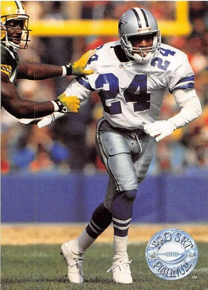 Larry Brown Signed Dallas Cowboys Blue Jersey (JSA COA) Super Bowl XXX M.V.P.