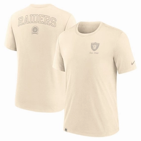 Las Vegas Raiders NFL Nike Glory Tri-Blend T-Shirt - Cream